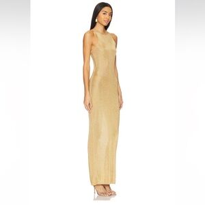 Danielle Guizio Gold Odette Dress